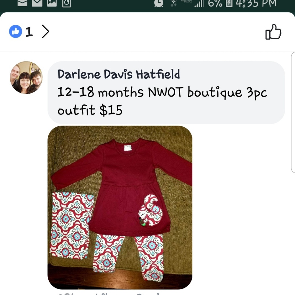 3 PC boutique 12-18 mo NWOT